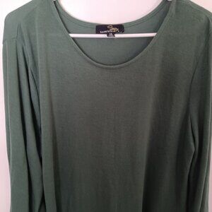 Suzanne Betro Tunic Top Blouse Womens 1X 3/4 Sleeve Layered Tiered